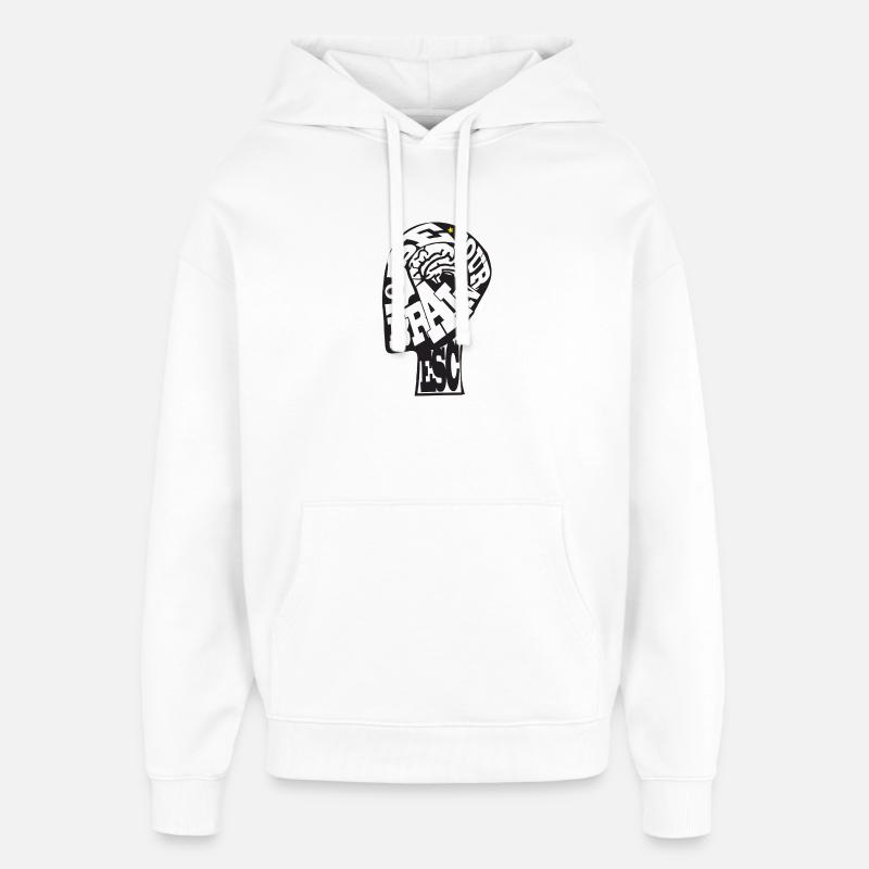 USE_YOUR_BRAIN - Sweat à capuche unisexe Stanley/Stella Oversized - blanc