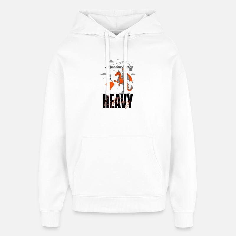 Grue Dragon de Levage Lourd - Sweat à capuche unisexe Stanley/Stella Oversized - blanc