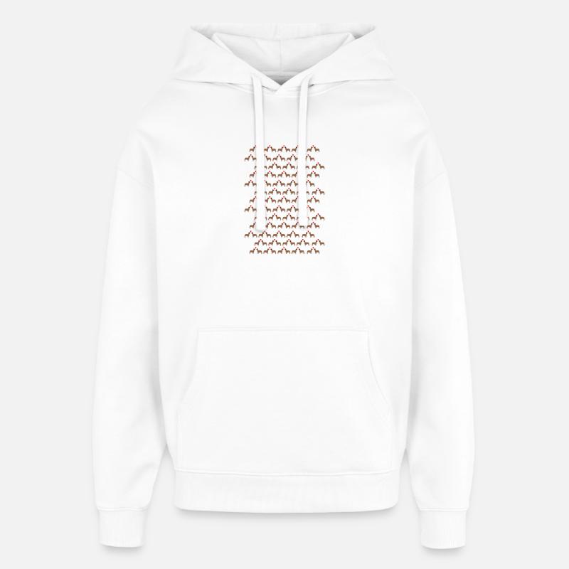 Teckel Cœur Teckels Teckels - Sweat à capuche unisexe Stanley/Stella Oversized - blanc