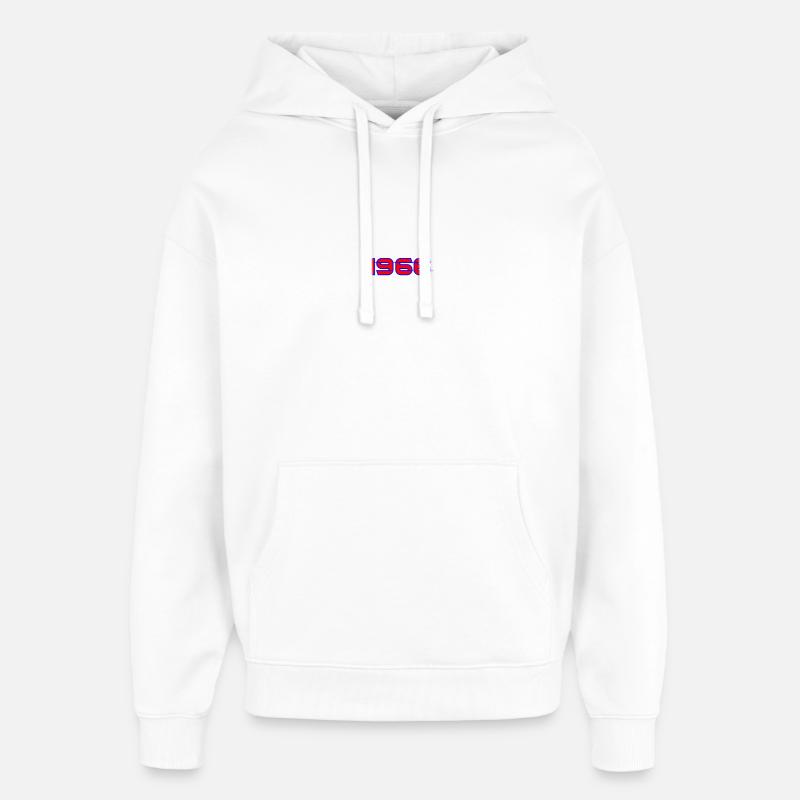 1966 Retro Neon Typography - Oversized Unisex Hoodie by Stanley/Stella - white