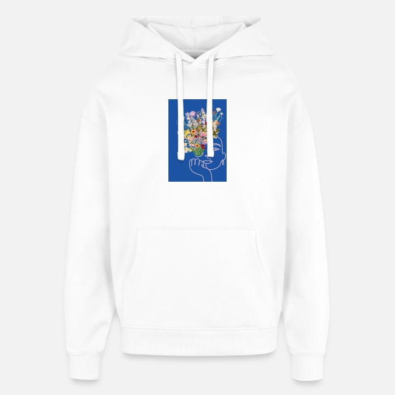 Femme-Fleur - Sweat à capuche unisexe Stanley/Stella Oversized - blanc