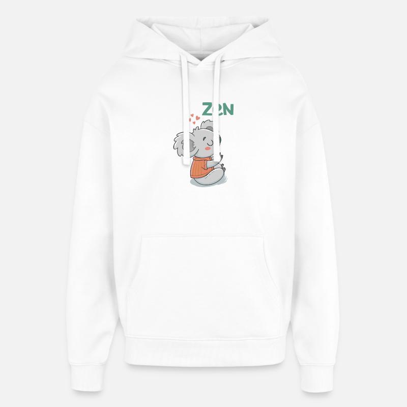 Koala Zen en Pullover Orange - Sweat à capuche unisexe Stanley/Stella Oversized - blanc