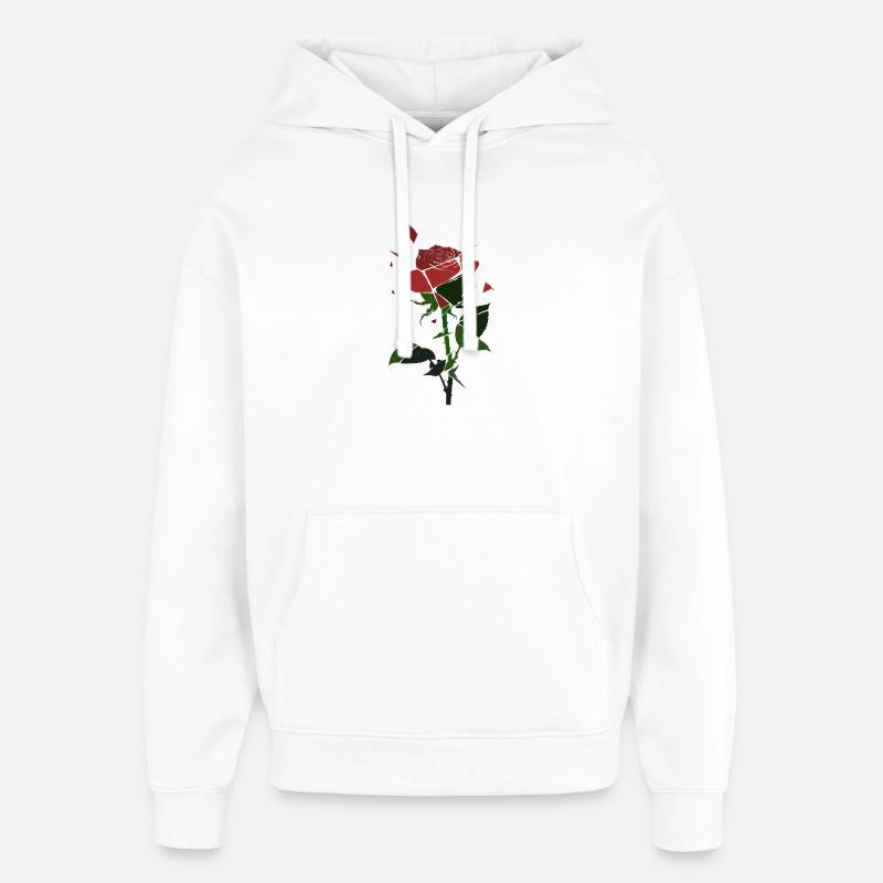 Fleur de Rose Brisée - Sweat à capuche unisexe Stanley/Stella Oversized - blanc