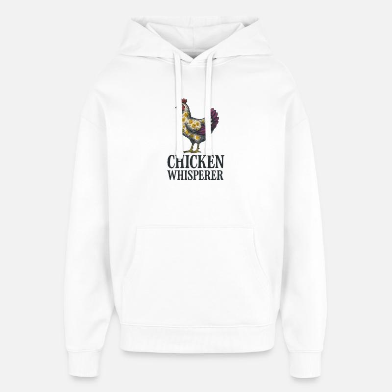 Chuchoteur de poulet - Sweat à capuche unisexe Stanley/Stella Oversized - blanc