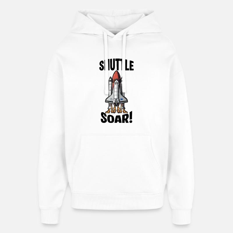Navette Spatiale Décollage Shuttle Soar - Sweat à capuche unisexe Stanley/Stella Oversized - blanc