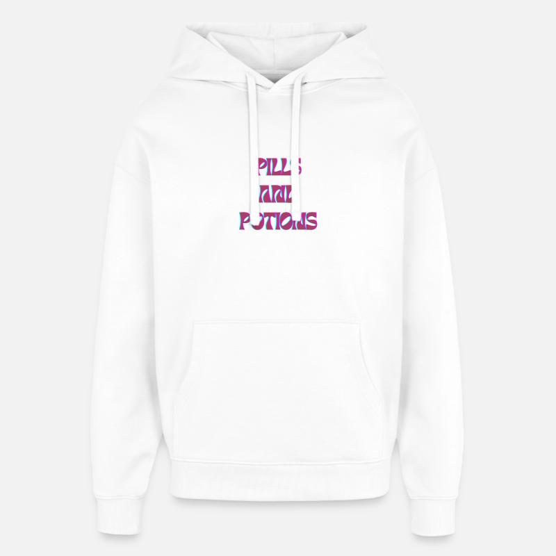 Motif des pilules et potions - Sweat à capuche unisexe Stanley/Stella Oversized - blanc
