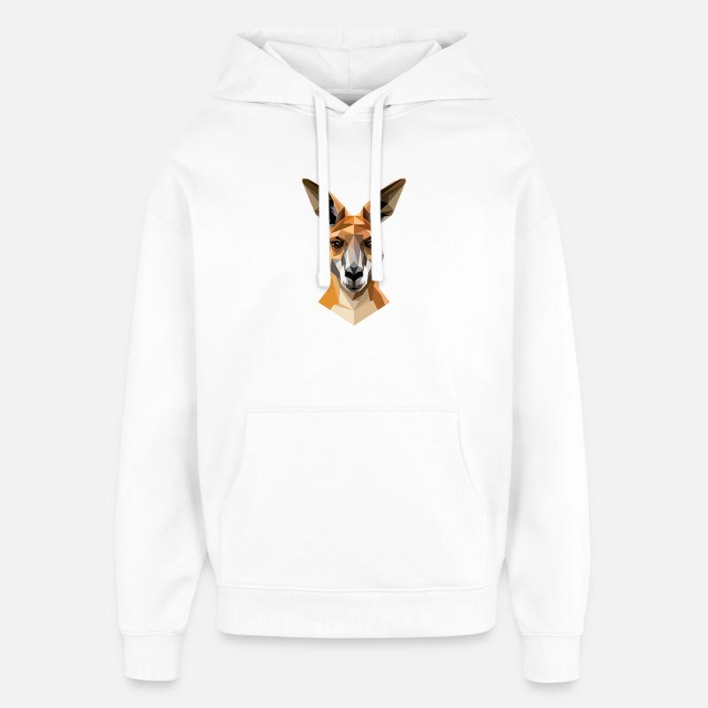 Kangourous Australie Outback Wild Mignons Kangourous - Sweat à capuche unisexe Stanley/Stella Oversized - blanc