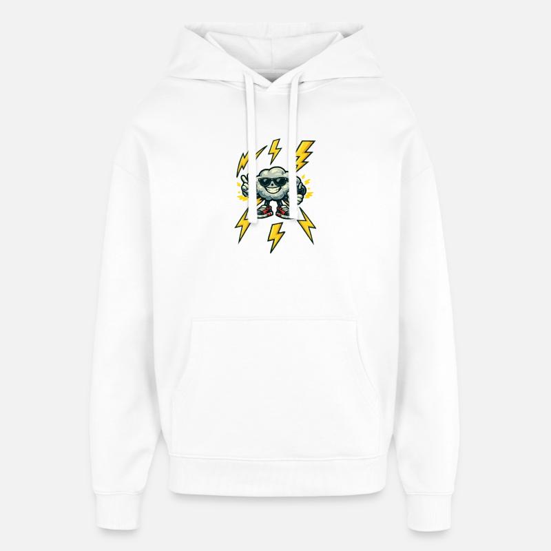 Dondercloud Rockster - Sweat à capuche unisexe Stanley/Stella Oversized - blanc