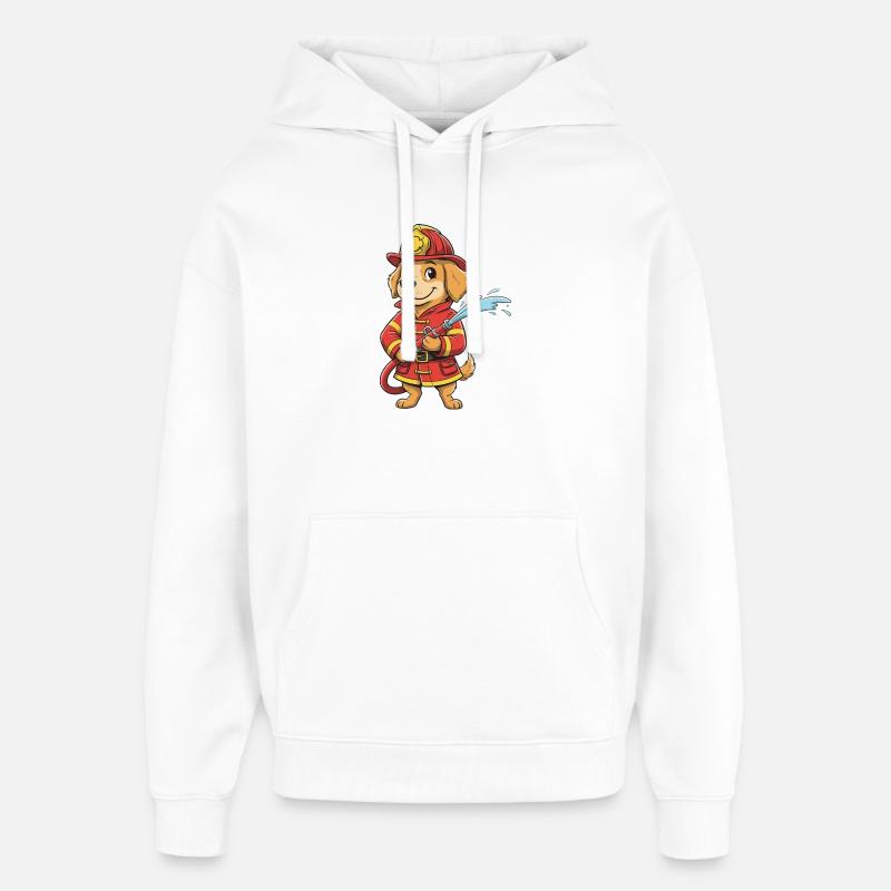 Chien pompier Héros du feu - Sweat à capuche unisexe Stanley/Stella Oversized - blanc