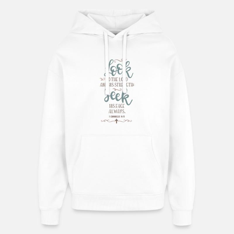 Cherche sa force - Sweat à capuche unisexe Stanley/Stella Oversized - blanc