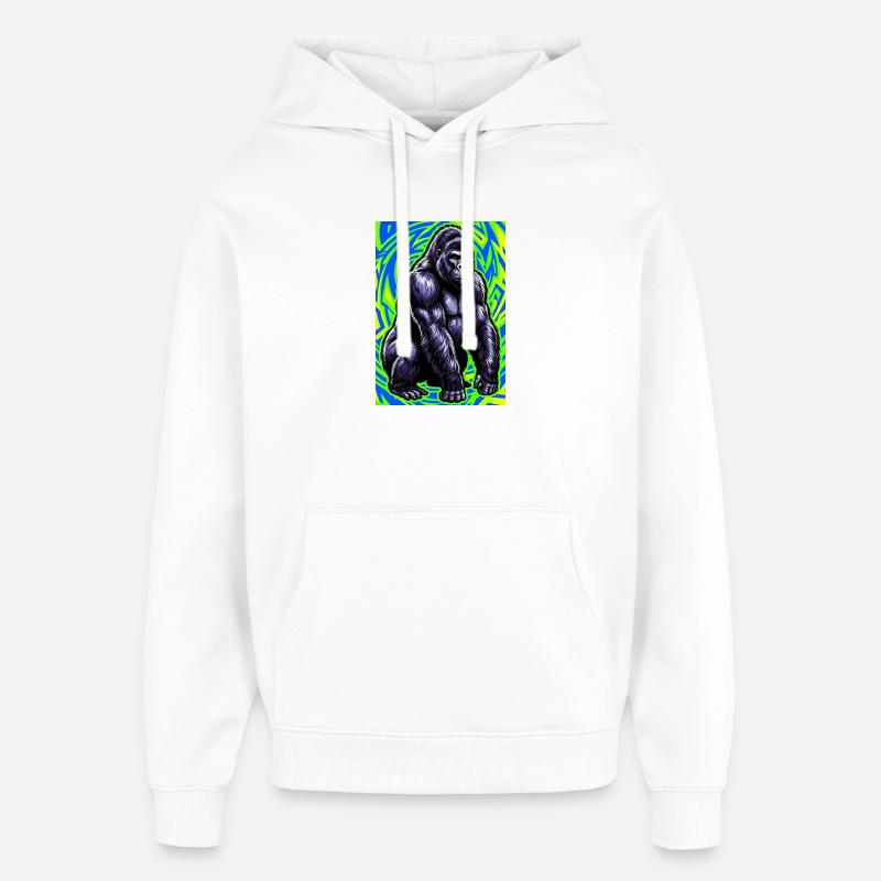 gorille - Sweat à capuche unisexe Stanley/Stella Oversized - blanc