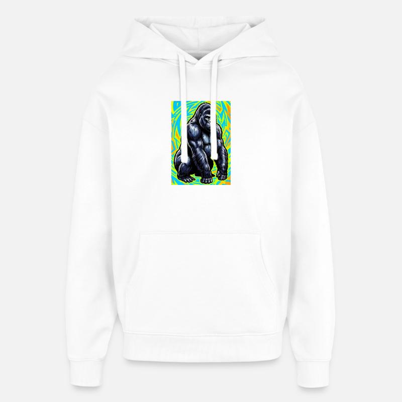 gorille - Sweat à capuche unisexe Stanley/Stella Oversized - blanc