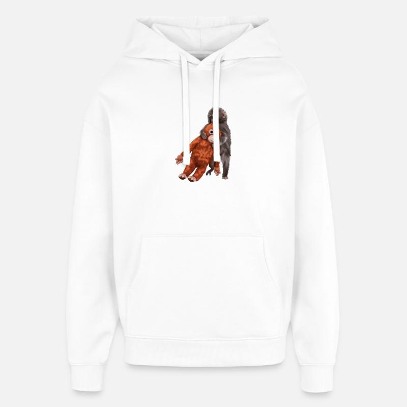 Punch Punch-Kun - Singe - Sweat à capuche unisexe Stanley/Stella Oversized - blanc