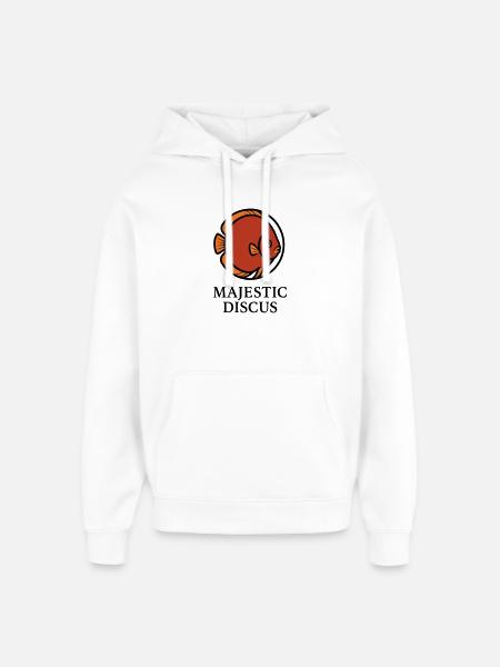 Majestic Circular Discus Fish Logo - Oversized Unisex Hoodie by Stanley/Stella - white