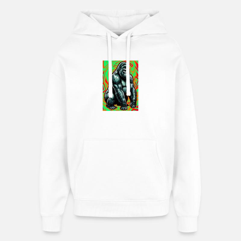 gorille - Sweat à capuche unisexe Stanley/Stella Oversized - blanc