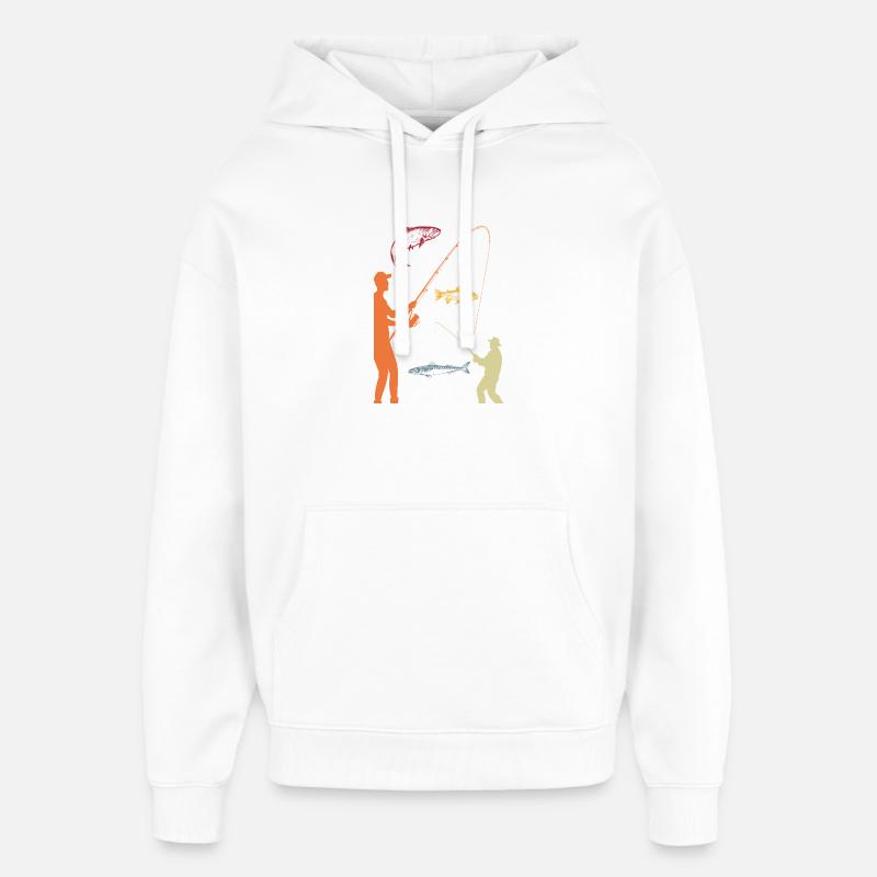 Pêcheur Pêcheur Pêcheur Passe-temps Rétro - Sweat à capuche unisexe Stanley/Stella Oversized - blanc