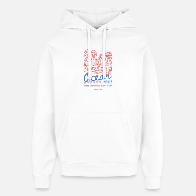 Océan à l’intérieur de Palm Island - Sweat à capuche unisexe Stanley/Stella Oversized - blanc