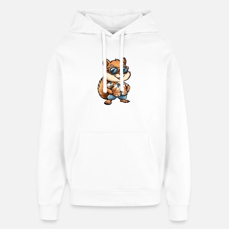 Vacances de bandes dessinées Squirrel - Sweat à capuche unisexe Stanley/Stella Oversized - blanc