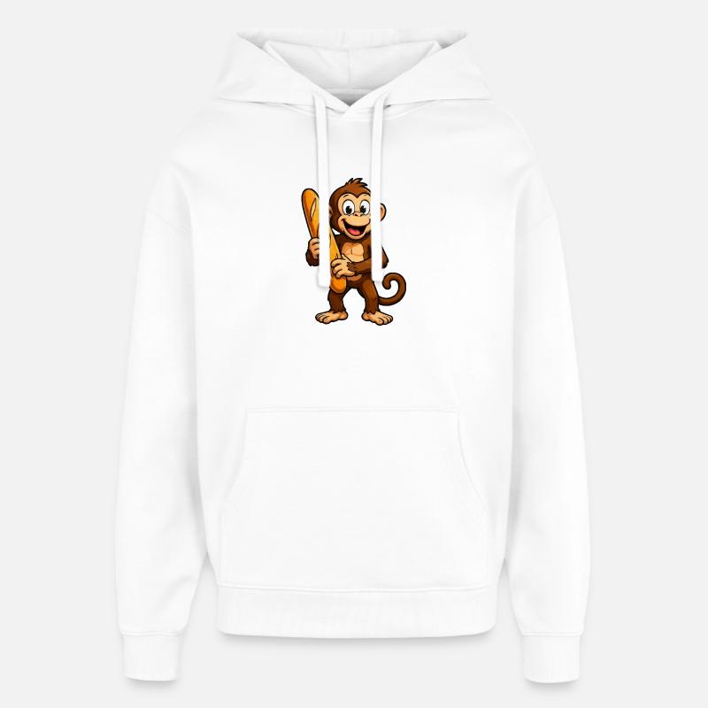 Affe mit Baguette - Oversized Unisex Hoodie von Stanley/Stella - Weiß
