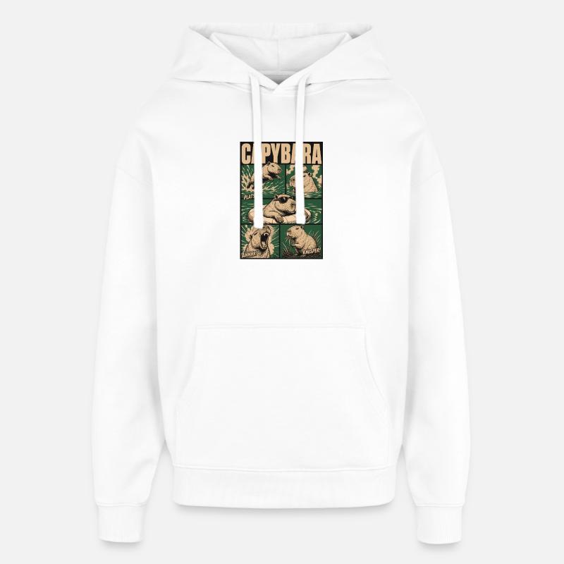 Comic Capybara Action Style - Oversized Unisex Hoodie von Stanley/Stella - Weiß