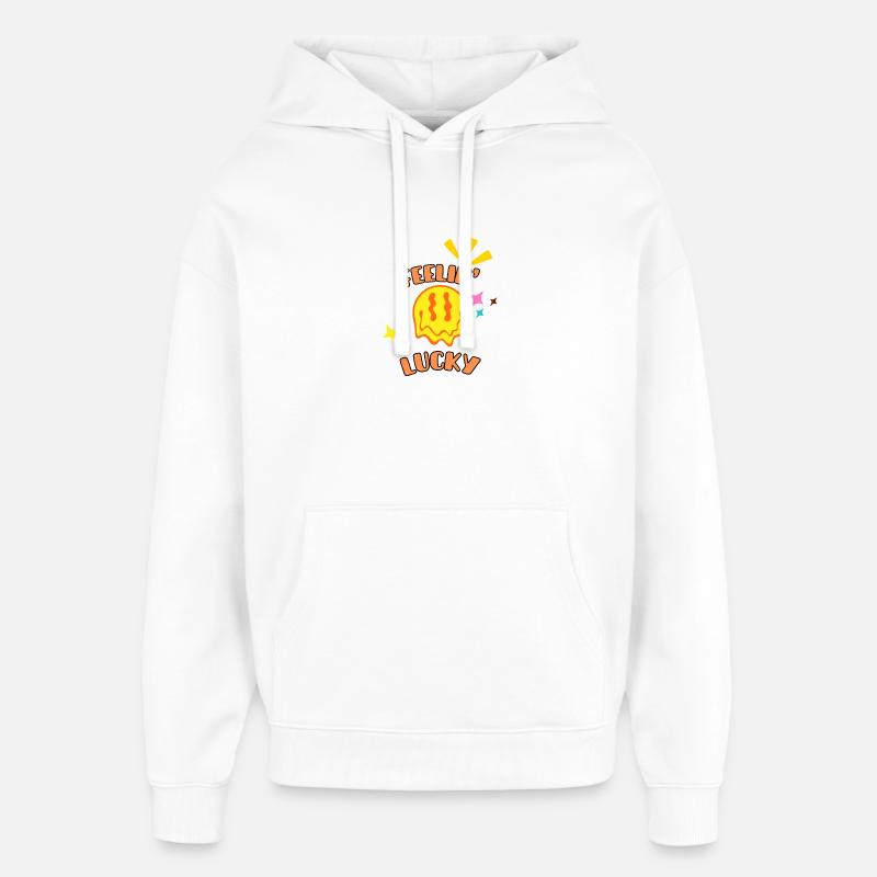 Feelin' Lucky Graphics - Sweat à capuche unisexe Stanley/Stella Oversized - blanc