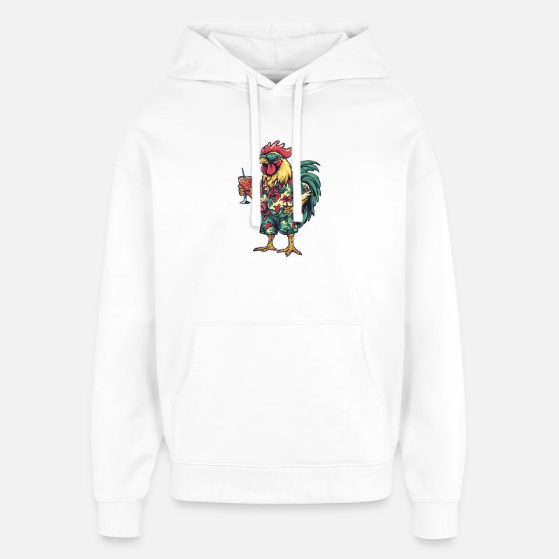 Hahn Comic Sommer - Oversized Unisex Hoodie von Stanley/Stella - Weiß