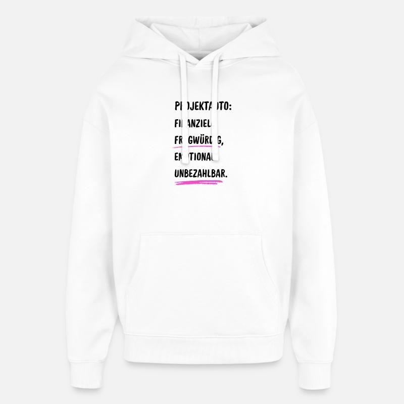 Projektauto - Oversized Unisex Hoodie von Stanley/Stella - Weiß