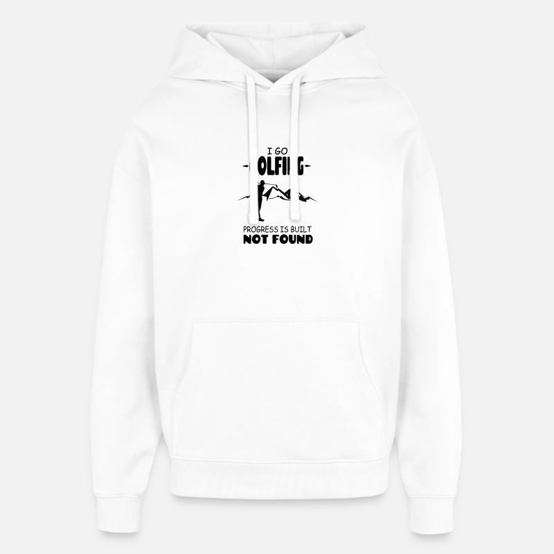 I_Go_Golfing_Progress_Is_Build_Not_Found - Sweat à capuche unisexe Stanley/Stella Oversized - blanc