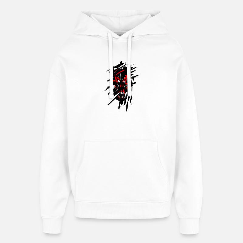 Teufel Horror Graffiti - Oversized Unisex Hoodie von Stanley/Stella - Weiß