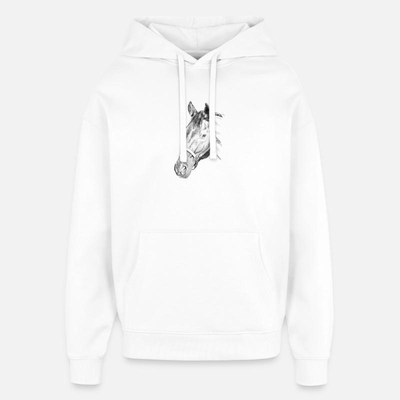 Pferd - Sweat à capuche unisexe Stanley/Stella Oversized - blanc