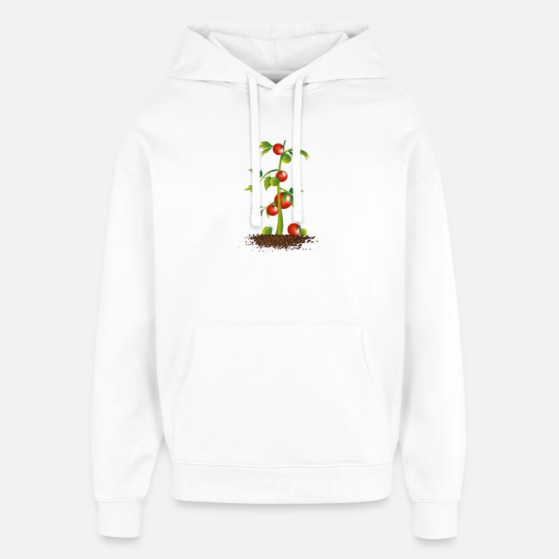 Plant de tomate - Sweat à capuche unisexe Stanley/Stella Oversized - blanc