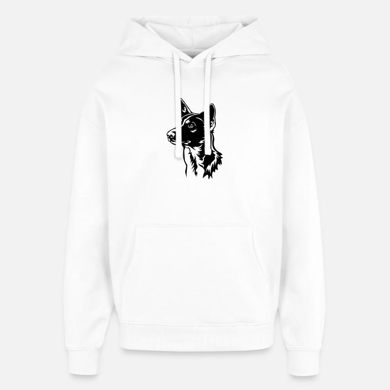 Tête de Basenji - Sweat à capuche unisexe Stanley/Stella Oversized - blanc