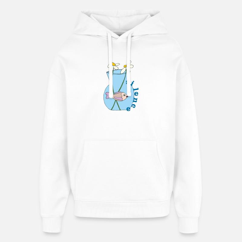 Poisson dans un bocal - Sweat à capuche unisexe Stanley/Stella Oversized - blanc