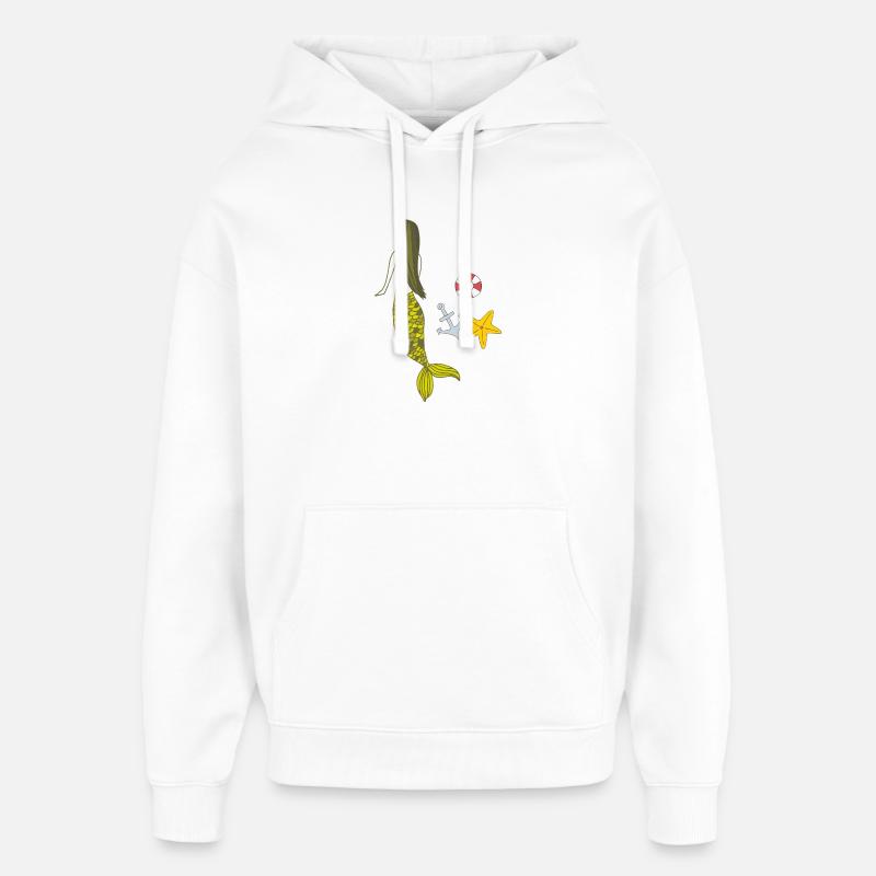Heure avancée de Mermaid - Sweat à capuche unisexe Stanley/Stella Oversized - blanc