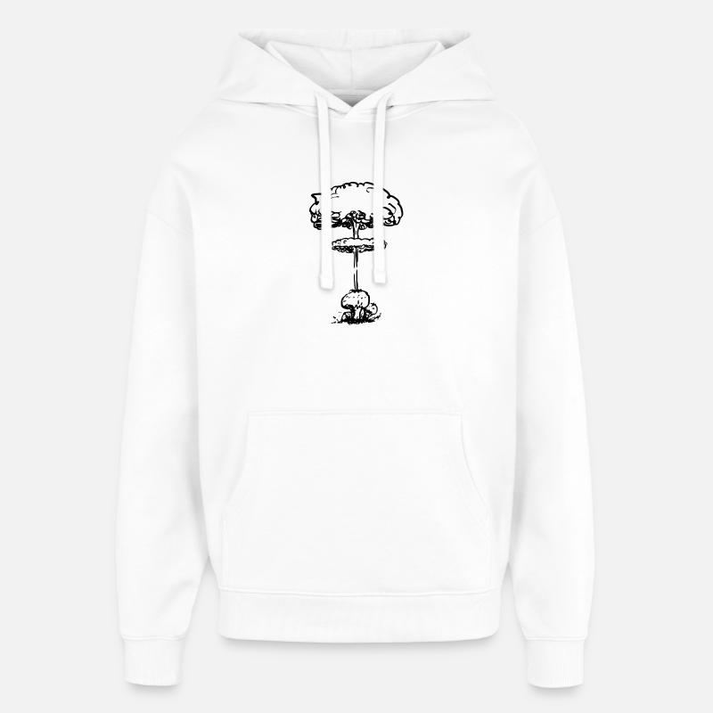 Champignon pollinique nucléaire (noir) - Sweat à capuche unisexe Stanley/Stella Oversized - blanc