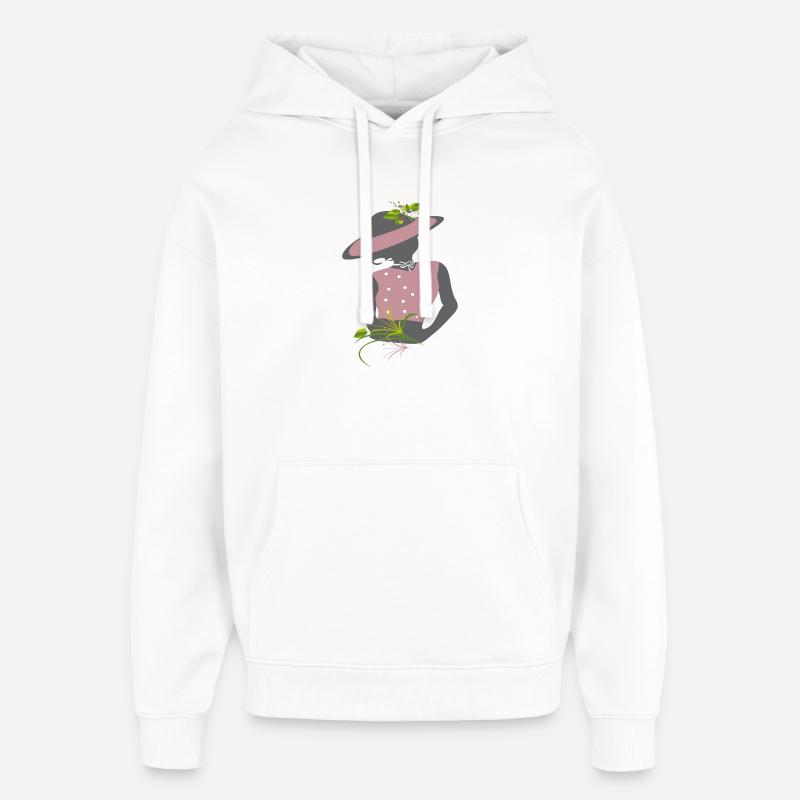 Fille au chapeau - Sweat à capuche unisexe Stanley/Stella Oversized - blanc