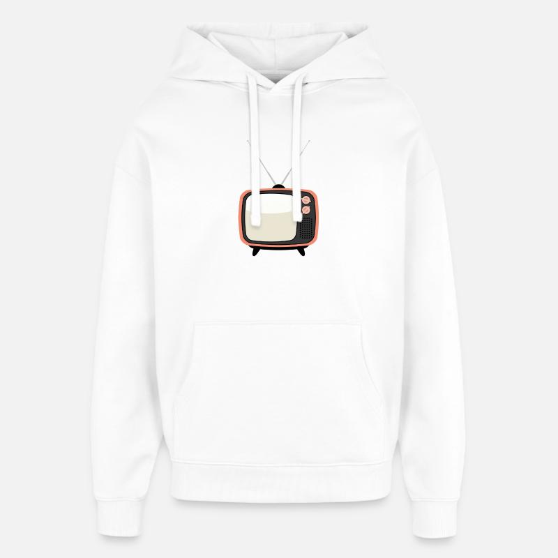 Téléviseur rétro Téléviseur vintage - Sweat à capuche unisexe Stanley/Stella Oversized - blanc