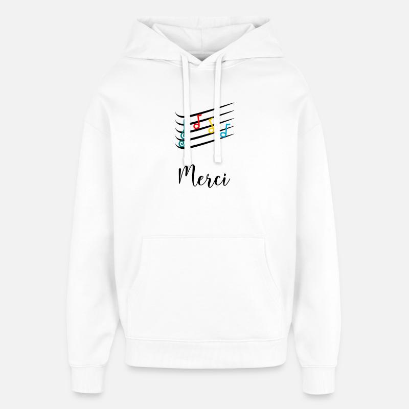 MERCI. MAÎTRESSE. MAÎTRE. MERCI MAÎTRESSE - Sweat à capuche unisexe Stanley/Stella Oversized - blanc