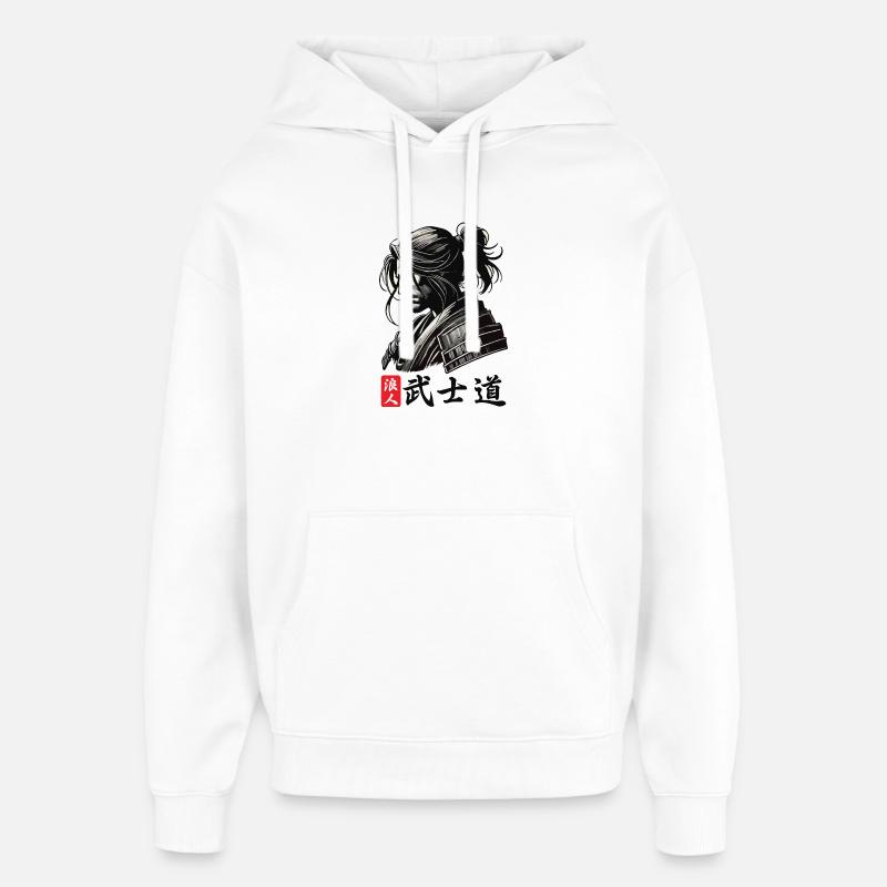 Bushido de Ronin - Sweat à capuche unisexe Stanley/Stella Oversized - blanc