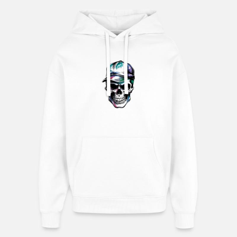 Crâne avec capuchon - Sweat à capuche unisexe Stanley/Stella Oversized - blanc