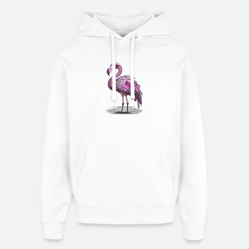 Flamant - Sweat à capuche unisexe Stanley/Stella Oversized - blanc