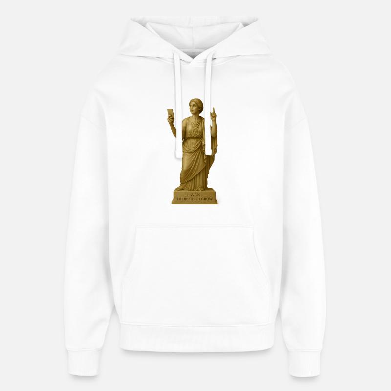 Statue de philosophe antique avec message - Sweat à capuche unisexe Stanley/Stella Oversized - blanc