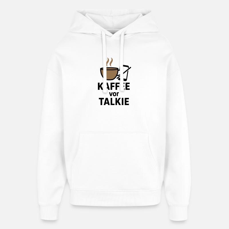 Art du café avec motif smartphone - Sweat à capuche unisexe Stanley/Stella Oversized - blanc