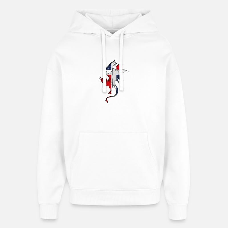 Drapeau de la République dominicaine - Sweat à capuche unisexe Stanley/Stella Oversized - blanc