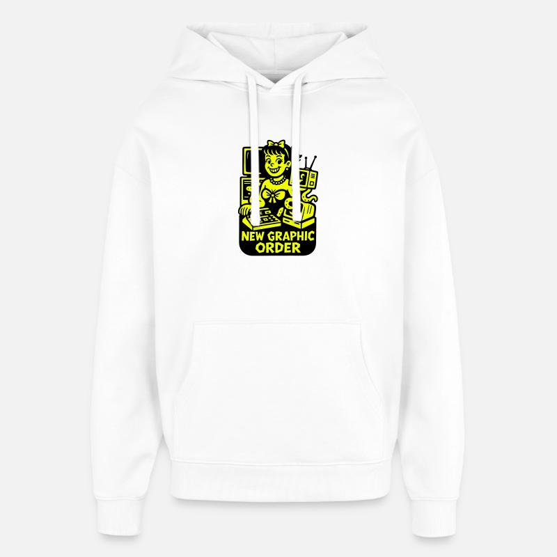 Retro Computer Graphics - Oversized Unisex Hoodie by Stanley/Stella - white