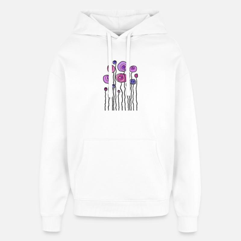 Fleur - Sweat à capuche unisexe Stanley/Stella Oversized - blanc