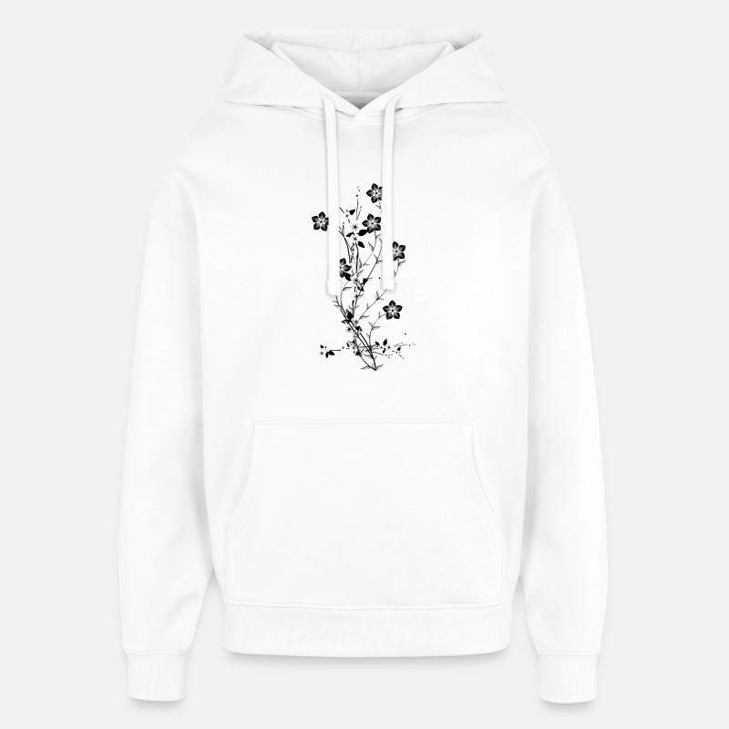 Fleurs éclatantes de contraste absolu - Sweat à capuche unisexe Stanley/Stella Oversized - blanc