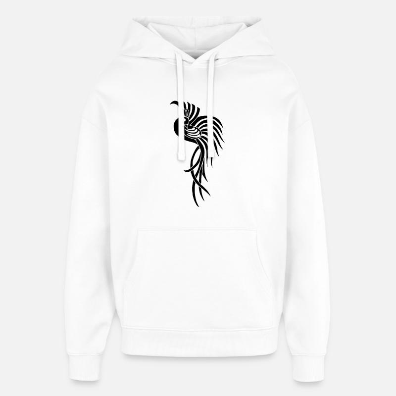 Oiseau du paradis noir - Sweat à capuche unisexe Stanley/Stella Oversized - blanc