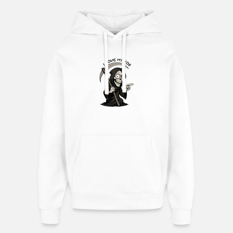 Grim Black Grim Reaper lächelt - Oversized Unisex Hoodie von Stanley/Stella - Weiß
