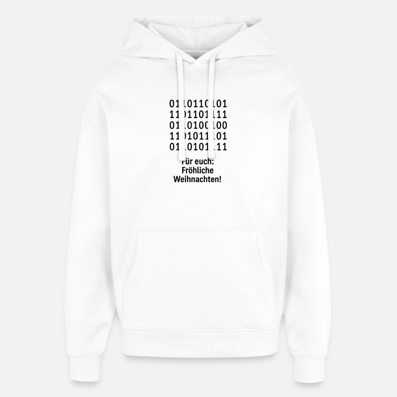 Modèle binaire de code de Noël - Sweat à capuche unisexe Stanley/Stella Oversized - blanc